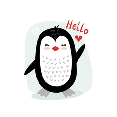 little penguin scandinavian illustration