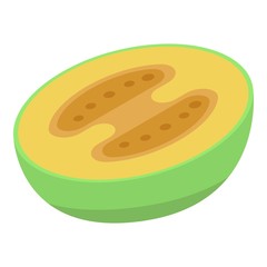 Half feijoa icon. Isometric of half feijoa vector icon for web design isolated on white background