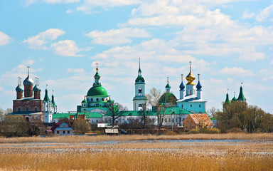 View of Russian historic town Rostov Velikiy on spring