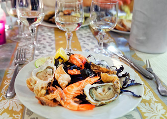 New year dinner in Evian les Bains in France