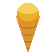 Apricot ice cream icon. Isometric of apricot ice cream vector icon for web design isolated on white background