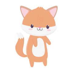 cute fox animal cartoon isolated icon