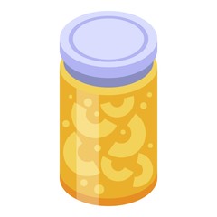 Apricot home jam icon. Isometric of apricot home jam vector icon for web design isolated on white background