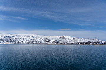 Fototapeta na wymiar Whaler's Bay on Deception Island in Antarctica