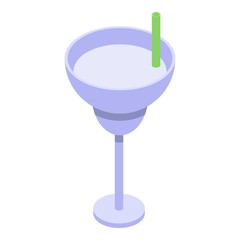 Soursop cocktail icon. Isometric of soursop cocktail vector icon for web design isolated on white background