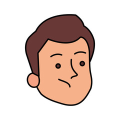 face of man avatar character vector illustration design