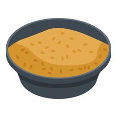 Rice brown dish icon. Isometric of rice brown dish vector icon for web design isolated on white background