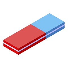 Architect eraser icon. Isometric of architect eraser vector icon for web design isolated on white background