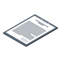 Architect clipboard icon. Isometric of architect clipboard vector icon for web design isolated on white background