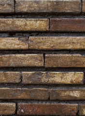 weathered brick wall close up background, filtered image