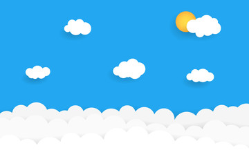 Blue sky with clouds. Vector illustration