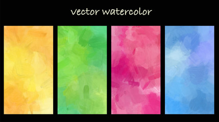 Set of high quality vector colorful watercolor backgrounds for poster, brochure or flyer