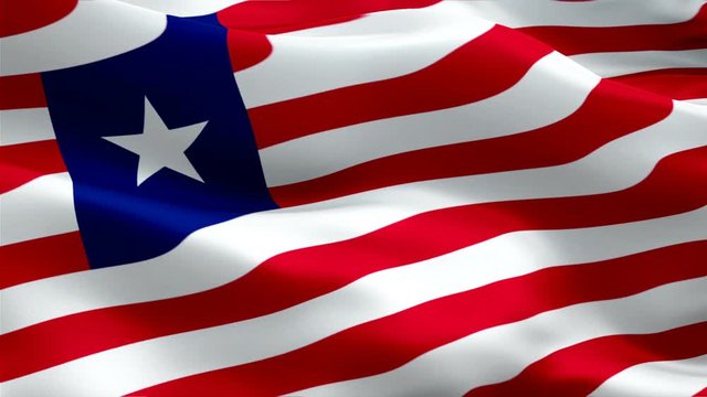 Liberia flag Motion Loop video waving in wind. Realistic Liberian Flag background. Liberia Flag Looping Closeup 1080p Full HD 1920X1080 footage. Liberia Africa country flags footage video for film,new