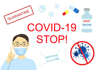 2019-nCoV Novel Corona virus concept. Covid-19 Respiratory Syndrome from Wuhan city. vector illustration