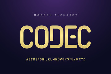Elegant golden alphabet letters font set. Modern Custom gold Lettering Designs for logo, movie, game. Typography sans serif fonts modern style. vector illustration