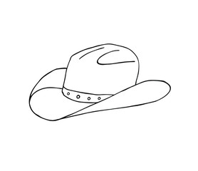 Vector hand drawn doodle sketch cowboy hat isolated on white background