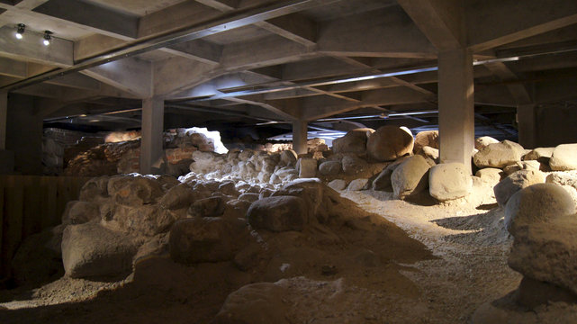 COPENHAGEN, DENMARK - JUL 06th, 2015: Ruins below Christiansborg Palace