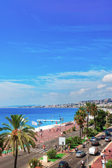 Obraz premium English promenade street in Nice France in summer