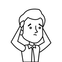 businessman worried avatar character icon vector illustration design