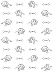 Vector seamless pattern of hand drawn doodle sketch equestrian western cowboy hackamore and horse beet isolated on white background