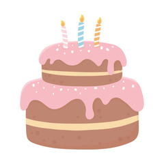 happy birthday cake with candles dessert pastry celebration