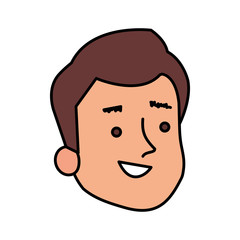 face of man avatar character vector illustration design