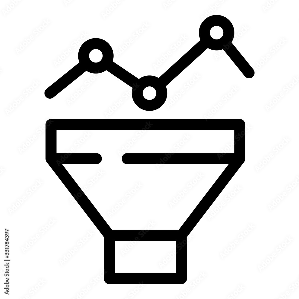 Poster graph chart funnel icon. outline graph chart funnel vector icon for web design isolated on white bac