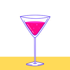 Colorful vector cocktail drink icon for website, app interface design, bar menu, pub decoration, sticker. Beverage graphic symbol.