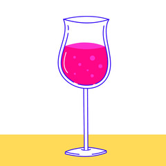 Colorful vector cocktail drink icon for website, app interface design, bar menu, pub decoration, sticker. Beverage graphic symbol.