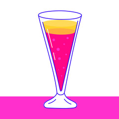 Colorful vector cocktail drink icon for website, app interface design, bar menu, pub decoration, sticker. Beverage graphic symbol.
