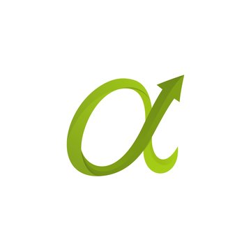 alpha and arrow logo vector design 3d