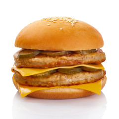 Appetizing burger isolated on white background