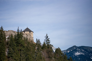 Fototapeta premium Old medieval castle in the mountains in the Alps in Germany