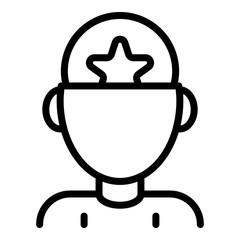 Life skill thinking icon. Outline life skill thinking vector icon for web design isolated on white background