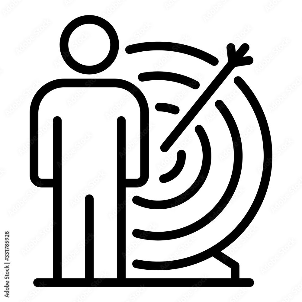 Poster working target skill icon. outline working target skill vector icon for web design isolated on white