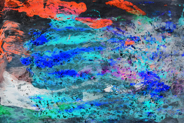 Abstract texture hand painted watercolor. Multicolor background.	