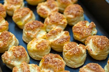 Close up shot of home made baked scones