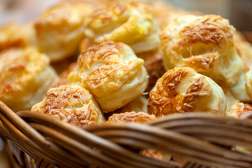 Close up shot of home made baked scones