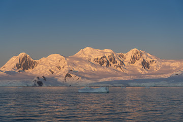 Sunrise in the Errera Channel in Antarctica