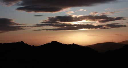 Pure sunset, after camping in the mountain. 