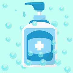 Hand sanitizer,vector hand sanitizer symbol / alcohol bottle for hygiene. Alcohol rub sanitizers kill most bacteria and stop some viruses such as coronavirus.