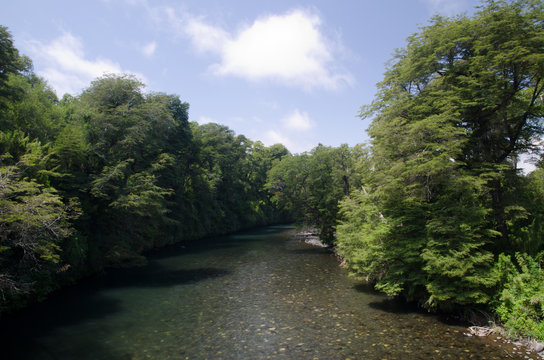Cautin River in the Araucania Region of Chile.