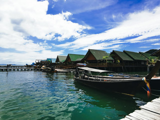 The Saladan pier in the main village Ban Saladan on Ko Lanta Thailand. All boats and ferries arrive here