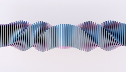 Twisted blue shape. Abstract illustration, 3d rendering..