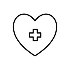 Obraz premium Isolated cross inside heart line style icon vector design