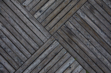 Wooden texture. Old terrace board. Background of old natural wooden dark empty deck with messy and grungy crack beech, oak tree floor texture inside vintage, retro perfect blank.