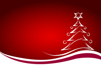 Christmas background with Christmas tree, vector illustration