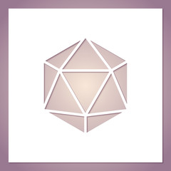 Card with a hole in the form of a geometric figure. Futuristic symmetric polygon. Template for laser or plotter cutting.
