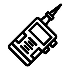 Walkie talkie transmitter icon. Outline walkie talkie transmitter vector icon for web design isolated on white background