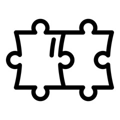 Puzzle solution icon. Outline puzzle solution vector icon for web design isolated on white background